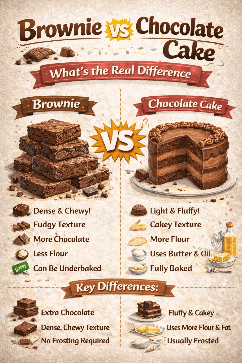 Brownie vs Chocolate Cake: What’s the Real Difference