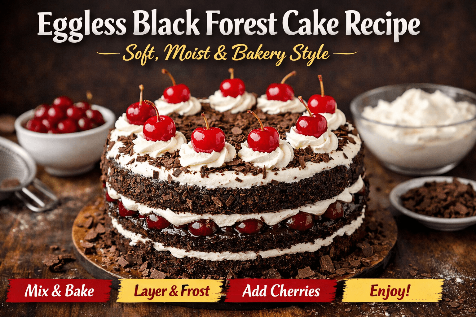 Eggless Black Forest Cake Recipe – Step-by-Step Guide